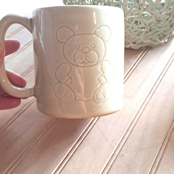 Handpainted by Otagiri Teddy Bear Mug With a Red Bow Vintage - Picture 2 of 6